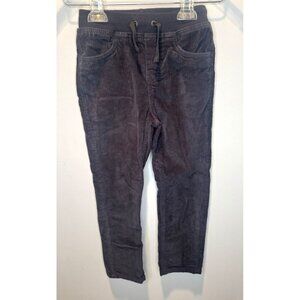 Hanna Andersson Kids Gray Corduroy Pants Elastic Waist Drawstring SZ 6-7 Comfy